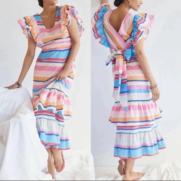 Anthropologie Plenty by Tracy Reese Ruffled Maxi Dress NWT - Picture 1 of 13
